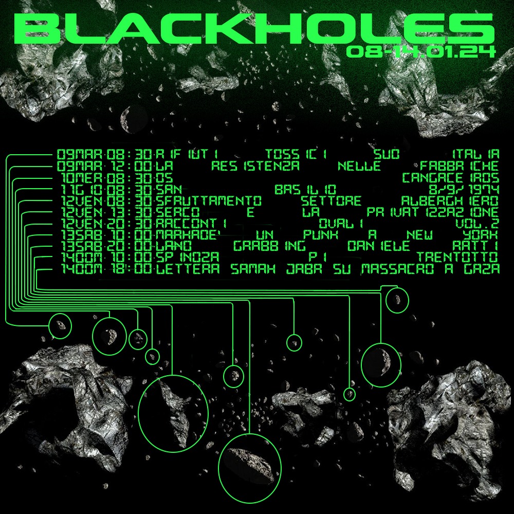 Black Holes dall'8 al 14 gennaio 2024